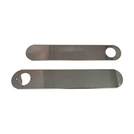 Front Air Cleaner Panel Stainless Steel W/ 2 Watermelon Light Holes 15 Inch Fits Peterbilt 379 & 389