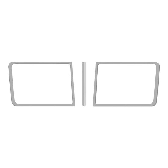 Stainless Steel 3-Piece Windshield Trim Fits Peterbilt 357, 365, 367, 378, 388, 389