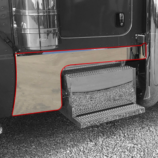 4.5 Inch Stainless Steel Blank Cab Cowl Panels By Iowa Customs Fits Peterbilt 389, 389 Glider With Horizontal Exhaust