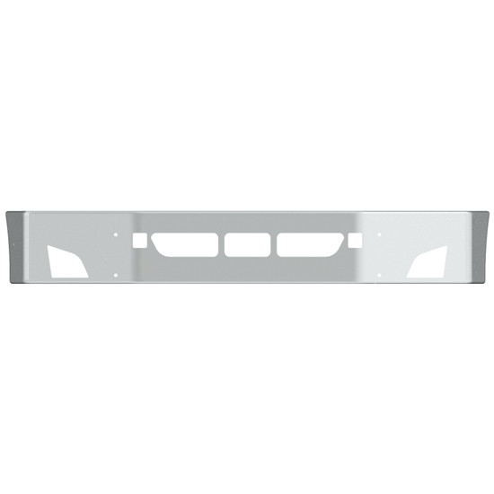 18 Inch SBA Bumper Steel W/ Wrap Around Ends, Mounting, OEM Factory Fog Light, Tow/Hitch & Vent Holes By Valley Chrome Fits Volvo VNL Gen II & III