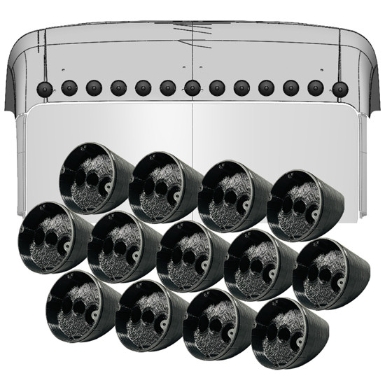 Paintable Cab Light Adapter Housing Kit W/ Half-Torpedo Design & All 13 Light Positions By 12 Gauge Customs Fits Peterbilt 589