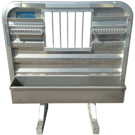 86 Inch Merritt 75 X Dyna-Light Aluminum Cab Rack With Jailhouse Window, Full Tray And Chain Hangers