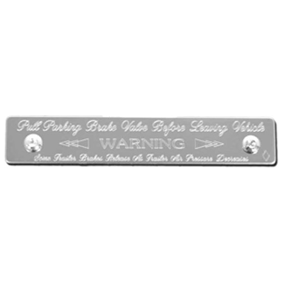 Small Stainless Steel Parking Brake Control Panel Statement Plate For Peterbilt