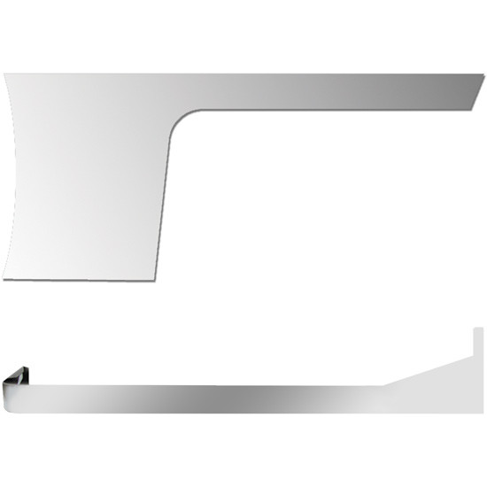 4 Inch Stainless Steel Blank 1 Piece Cab-Wide Cowl And Sleeper Panels For Peterbilt 389 Non-Urea With 36/44 Inch Sleeper With Extenders