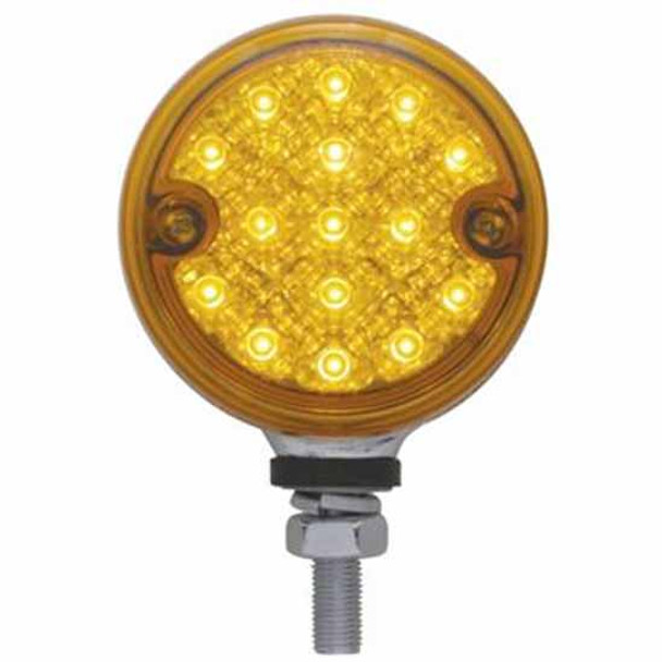 15 Diode 3 Inch Dual Function Reflector Single Face Light - Amber LED/ Amber Lens