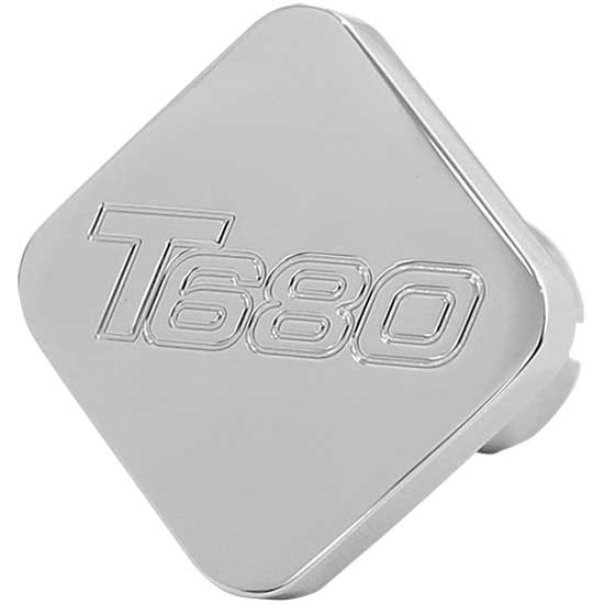 Chrome-Plated Aluminum Square Knob With Kenworth T680 Logo Engraved
