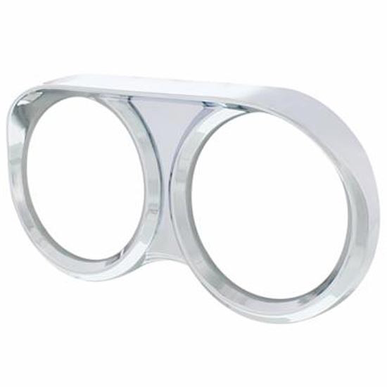 Chrome Plastic 2 Gauge Cluster Cover W/ Visor For Freightliner