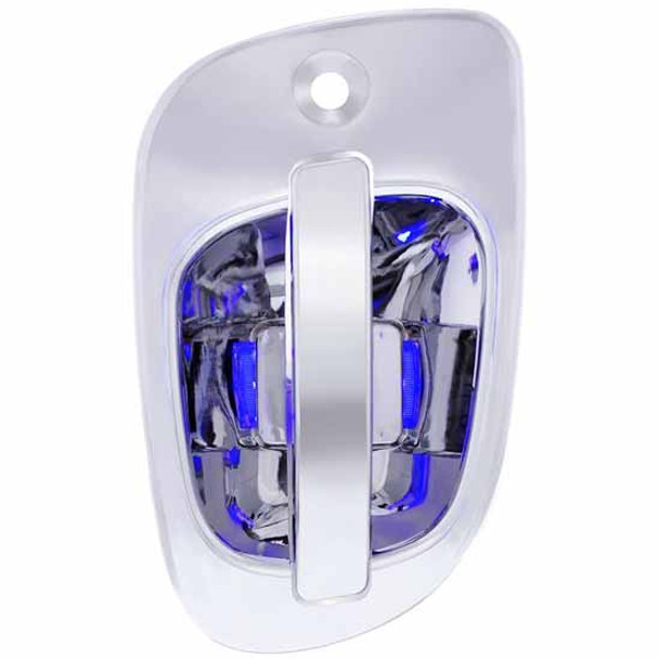 Chrome Plastic 6 Blue Led Chrome Door Handle Cover - Driver Side For Freightliner