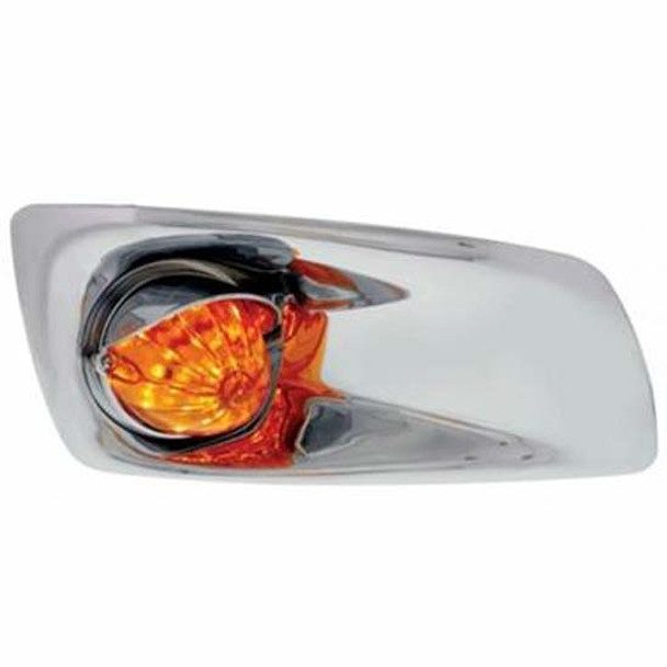 Bumper Light Bezel W/19 Amber LED/Amber Lens Single Function Light Watermelon Style With Visor Passenger Side  For KW T660 07-17