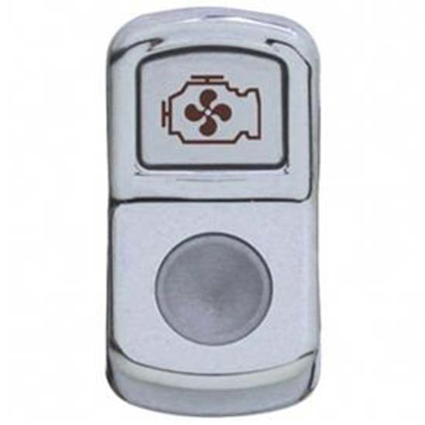 Chrome Plastic Engine Fan Rocker Switch Cover- Indented For Jewels For Peterbilt & Kenworth