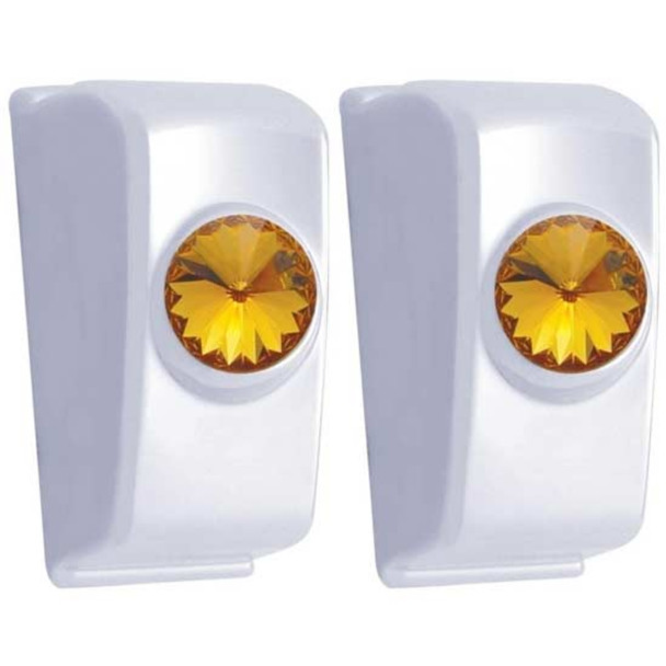 Chrome Rocker Switch Plug W/ Amber Genuine Swarovski Crystal (2 Pack) For Kenworth Chrome Rocker Switch Plug W/ Amber Genuine Swarovski Crystal (2 Pack) For Kenworth