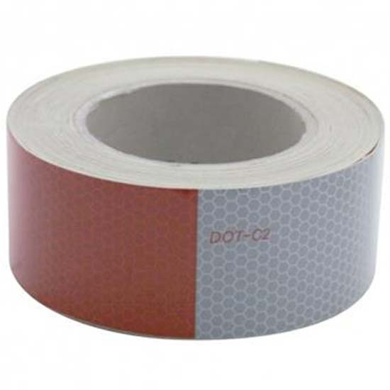 6 Inch White 6 Inch Red Reflector Tape With Alternating Red And White Pattern