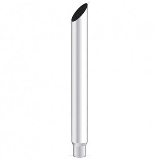 Chrome Mitered 60 Inch Exhaust Pipe, 7 Inch OD Reduced To 5 Inch OD Bottom