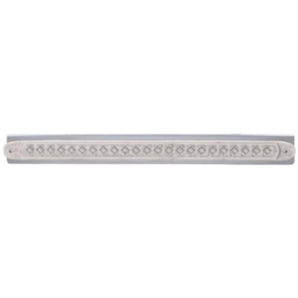 Stainless Steel 17 5/16 Inch Light Bracket W/ Reflector Light Bar, Red LED/ Clear Lens