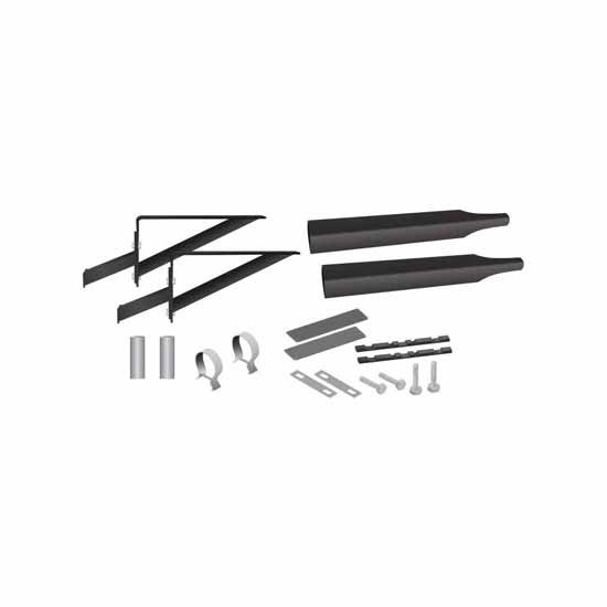 Half Tandem Fender Mounting Kit Stainless Steel W/ 2 Black 9 Inch Swivel Fender Brackets
