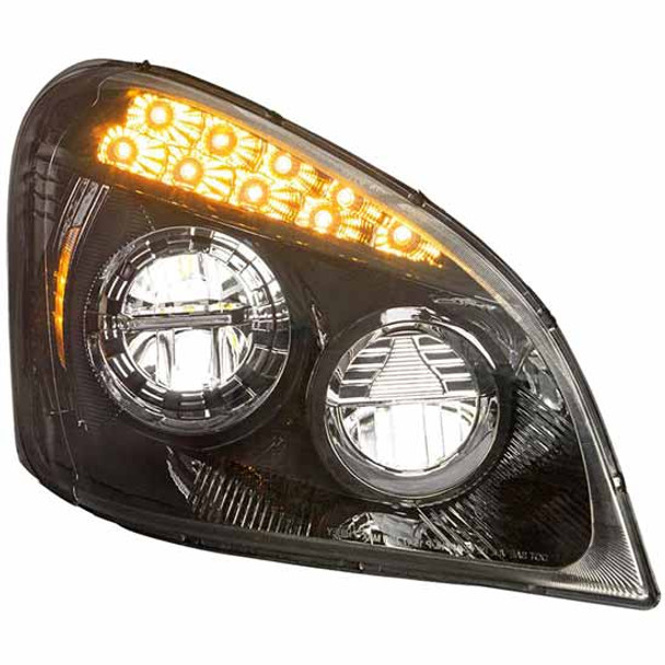 Black CREE LED Headlight Assembly, Passenger Side For Freightliner Cascadia