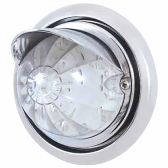 17 LED Watermelon Front Bumper Light W/ Visor - Amber LED/ Clear Lens For Freightliner Columbia 2001-2010