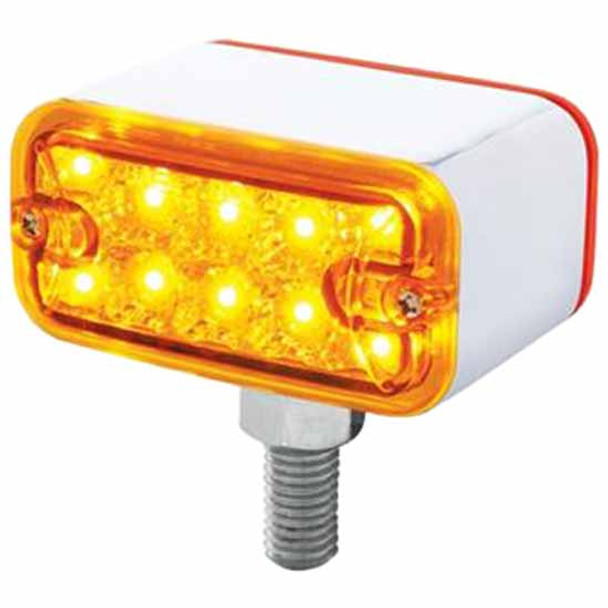 Dual Function Reflector 10 LED Double Face Light W/ T Mount - Amber & Red LED/ Amber & Red Lens