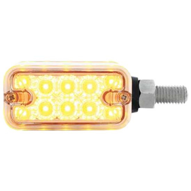 Dual Function Reflector 10 LED Double Face Light W/ Horizontal Mount - Amber & Red LED/ Clear Lens