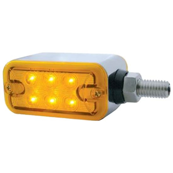 6 LED Dual Function Horizontal Mount Double Face Light - Amber & Red LED/ Amber & Red Lens
