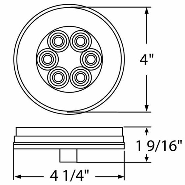 21 LED 4 Inch Round Back Up Glo Light Kit - White LED/ Clear Lens