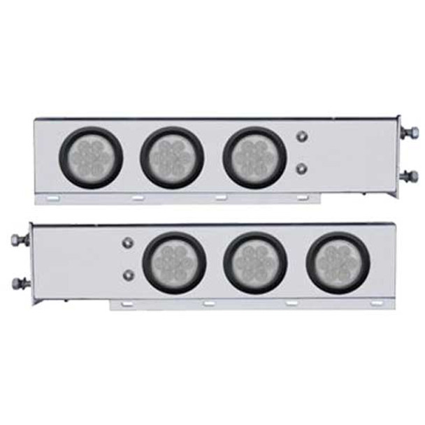 430 SS Spring Loaded Rear Light Bar With 2 1/2 Inch Bolt Pattern & Six 7 LED Lights With Grommets - Red LED/ Clear Lens