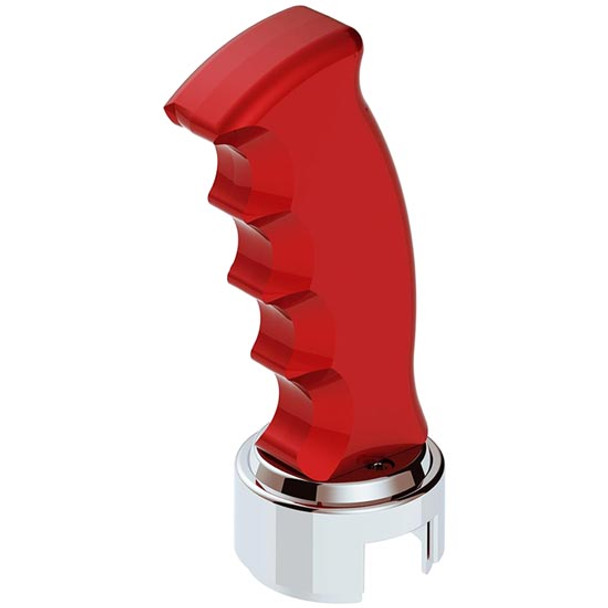 Candy Red Pistol Grip Gearshift Knob With 13/15/18 Speed Adapter, Thread-On