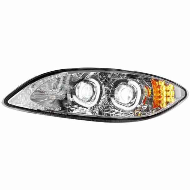 CREE LED Projection Headlight, Driver Side W/ Chrome Inner Housing For International ProStar
