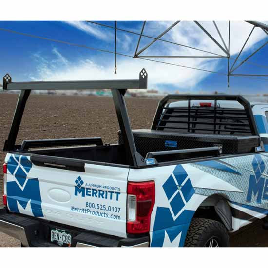 Merritt Aluminum Utility Rack, 27 In X 72 In, Satin Black, For Dodge Ram & Ford Trucks