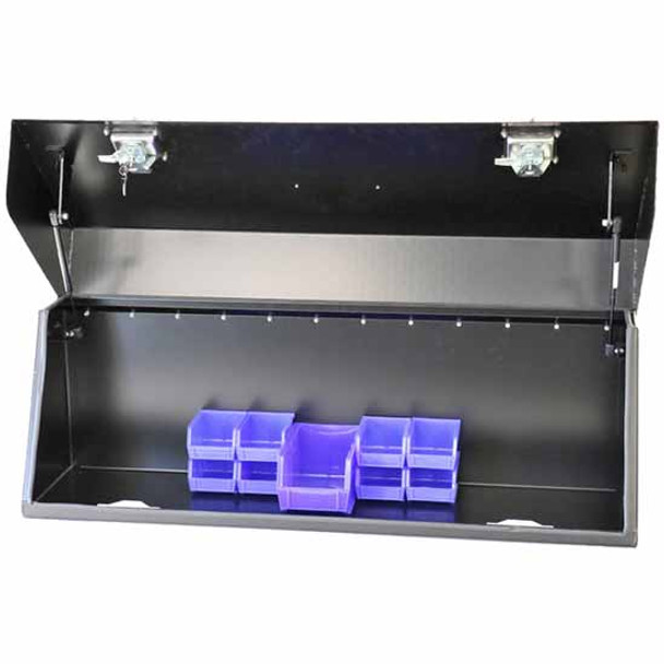 Diamond Plate Aluminum High Side Tool Box, 16 X 12 X 48 Inch - Textured Black