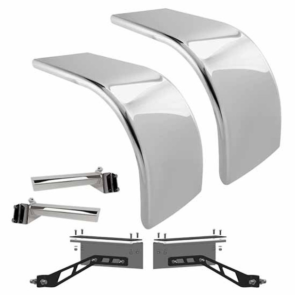 Hogebuilt 80 Inch 304 Stainless Steel Ultimate Low Rider Half Fender Kit  For Peterbilt W/ Air Leaf Suspension Hogebuilt 80 Inch 304 Stainless Steel Ultimate Low Rider Half Fender Kit  For Peterbilt W/ Air Leaf Suspension