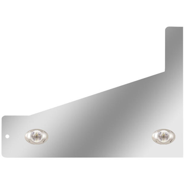 12 Inch Stainless Steel Sleeper Extension Panels W/ 4 P3 Amber/Clear LEDs  For Peterbilt 389