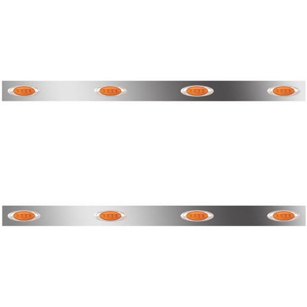 3 Inch Sleeper Panels W/ 8 P1 Amber/Amber LED Lights For Peterbilt W/ 70/78 Inch Unibilt Sleepers No Extenders