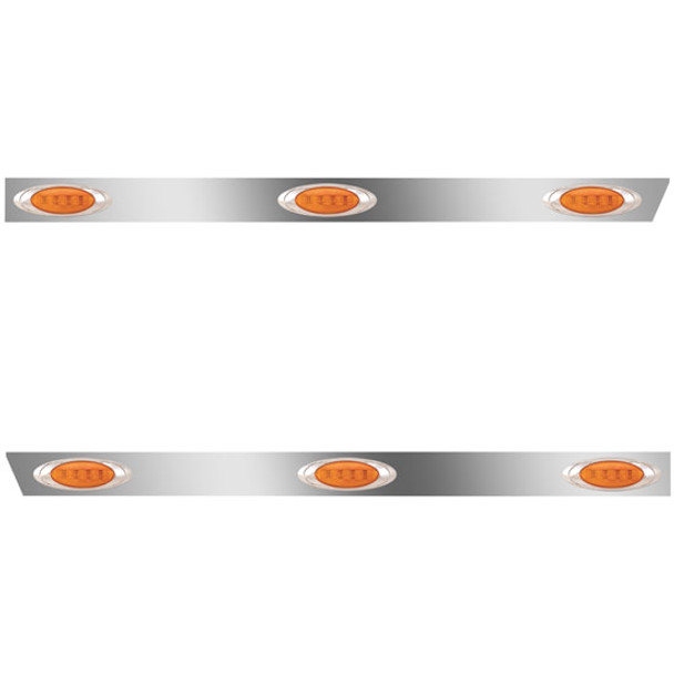 3 Inch Stainless Cab Panel W/ 3 Amber/Amber P1 Lights For Peterbilt 389 131 BBC - Pair 3 Inch Stainless Cab Panel W/ 3 Amber/Amber P1 Lights For Peterbilt 389 131 BBC - Pair