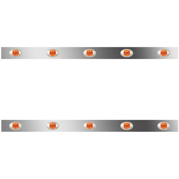 3 In. Sleeper Panels W/ 10 P3 Amber/Amber LED Lights For Peterbilt W/ 36/44 In. Unibilt Sleeper No Extenders