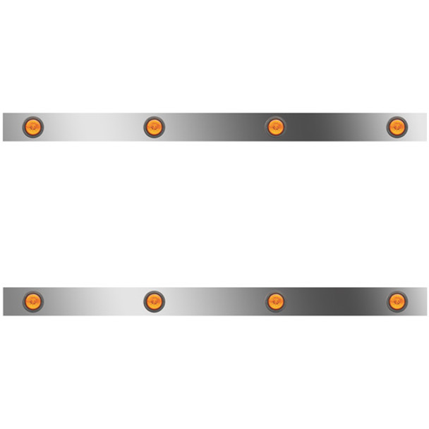 3 In. Sleeper Panels W/ 6 - 2 In. Amber/Amber LEDs For Peterbilt W/ 36/44 In. Unibilt Sleeper No Extenders