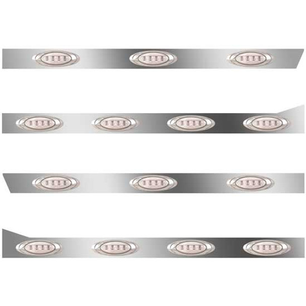 3 In. SS Cab-Sleeper Panels 14 P1 Amber/Clear LEDs  For 378 & 379 70/78 Inch Unibilt, Std. End Cap, No Extenders