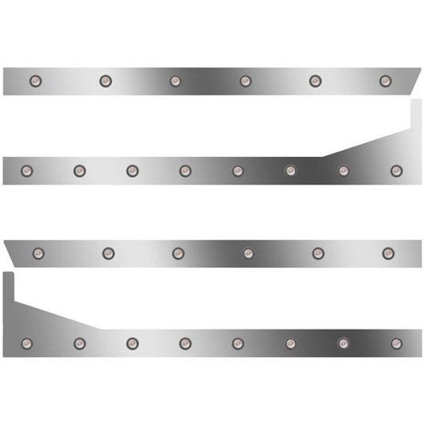 3 In SS Extd Cab/Sleeper Panel Kit W/ 20 Round Amber/Clear LEDs  For 378/379 W/ 48/58 In Sleeper - W/ Extenders