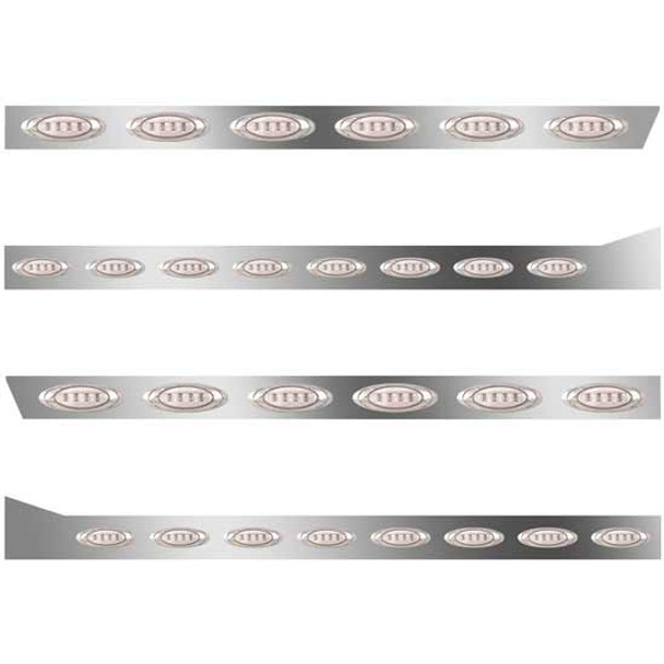 3 In SS Extd Cab/Sleeper Panel Kit W/ 18 P1 Amber/Clear LEDs  For 388/389 70/78 In Sleeper, Std End Cap