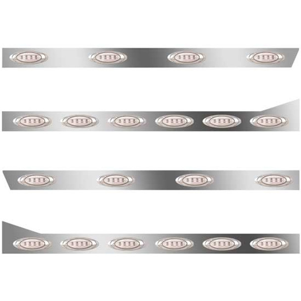 3 In SS Std Cab/Sleeper Panel Kit W/ 12 P1 Amber/Clear LEDs  For 378/379 70/78 In Sleeper, Extd End Cap