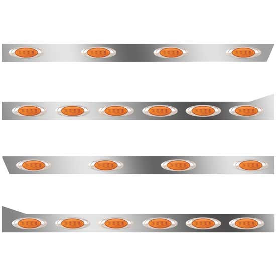 3 In SS Std Cab/Sleeper Panel Kit W/ 12 P1 Amber/Amber LEDs  For 378/379 70/78 In Sleeper, Std End Cap