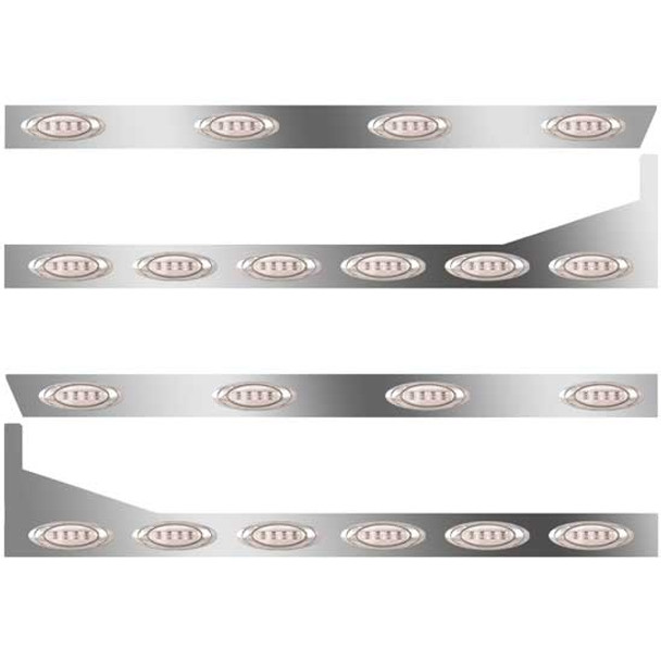 3 In SS Std Cab/Sleeper Panel Kit W/ 12 P1 Amber/Clear LEDs  For 378/379 W/ 48/58 In Sleeper - W/ Extenders