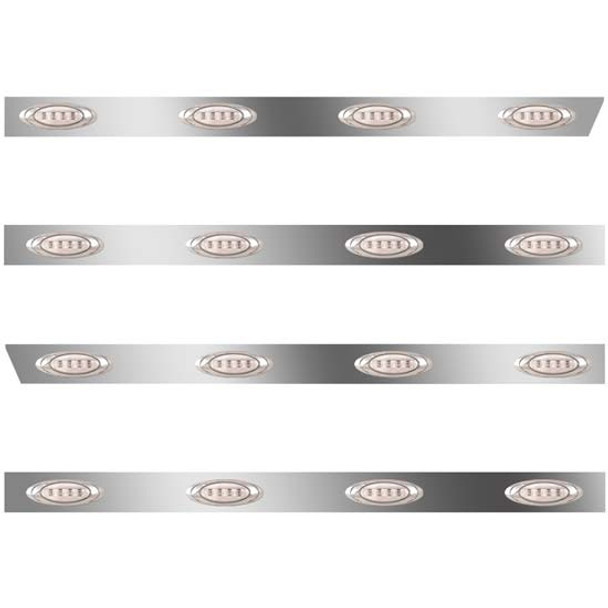 3 In SS Extd Cab/Sleeper Panel Kit W/ 12 P1 Amber/Clear LEDs  For 389 Glider W/ 48/58 In Sleeper - No Extenders 3 In SS Extd Cab/Sleeper Panel Kit W/ 12 P1 Amber/Clear LEDs  For 389 Glider W/ 48/58 In Sleeper - No Extenders