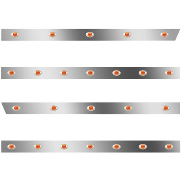 3 In SS Std Cab/Sleeper Panel Kit W/ 18 P3 Amber/Amber LEDs  For 388/389 W/ 63/72 In Sleeper - No Extenders