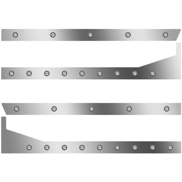 3 In SS Std Cab/Sleeper Panel Kit W/ 18 Round Amber/Clear LEDs  For 388/389 W/ 70/78 In Sleeper - W/ Extenders