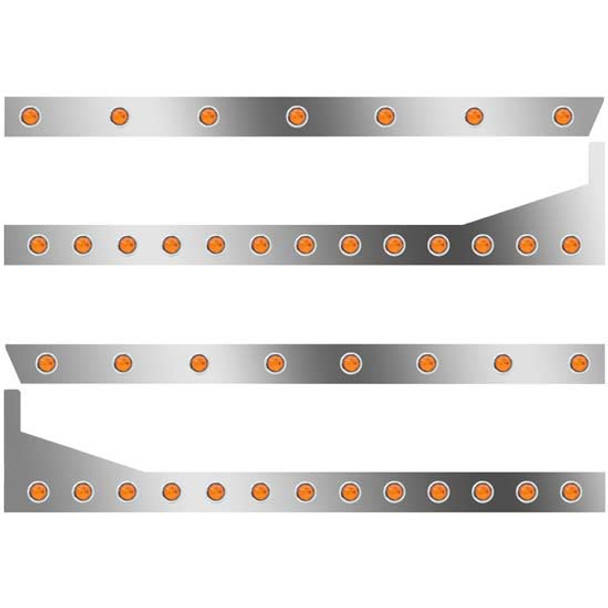 3 In. Std Cab Panels W/ 41 - 3/4 Inch Amber/Amber Lights  For Peterbilt 389 131 BBC W/ 63/72 In. Sleeper W/ Extenders
