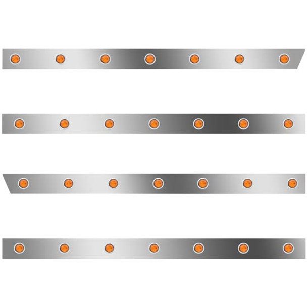 3 In. Std Cab Panels W/ 28 - 3/4 Inch Amber/Amber Lights  For Peterbilt 388/389 W/ 44/58 In. Sleeper No Extenders 3 In. Std Cab Panels W/ 28 - 3/4 Inch Amber/Amber Lights  For Peterbilt 388/389 W/ 44/58 In. Sleeper No Extenders