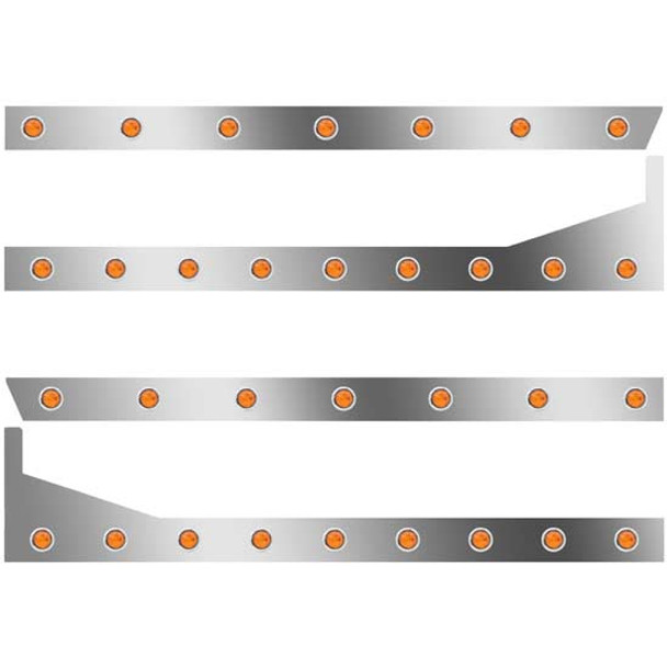 3 In. Std Cab Panels W/ 32 - 3/4 Inch Amber/Amber Lights  For Peterbilt 389 Glider W/ 36/44 In. Sleeper W/ Extenders