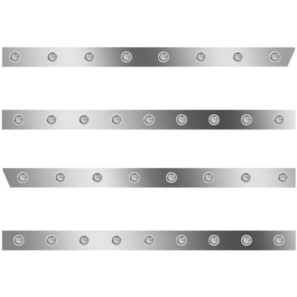 3 In. Extd Cab Panels W/ 34 - 3/4 Inch Amber/Clear Lights  For Peterbilt 389 Glider W/ 63/72 In. Sleeper No Extenders