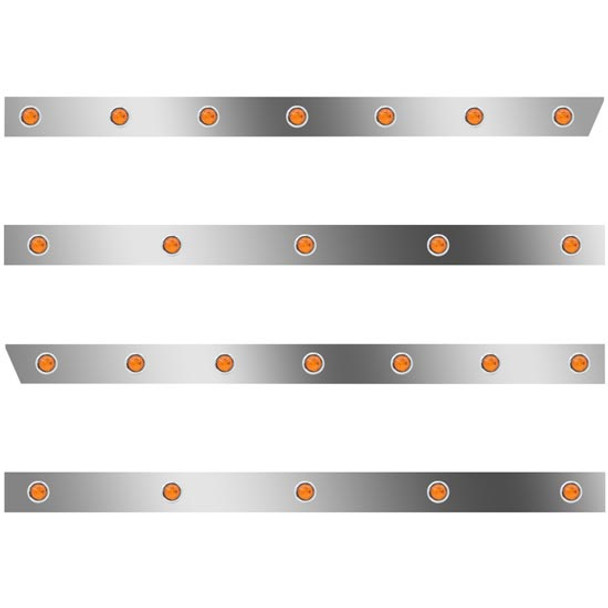 3 In. Std Cab Panels W/ 24 - 3/4 Inch Amber/Amber Lights  For Peterbilt 378/379 W/ 36/44 In. Sleeper No Extenders 3 In. Std Cab Panels W/ 24 - 3/4 Inch Amber/Amber Lights  For Peterbilt 378/379 W/ 36/44 In. Sleeper No Extenders